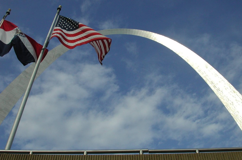Looking up at the Gateway Arch