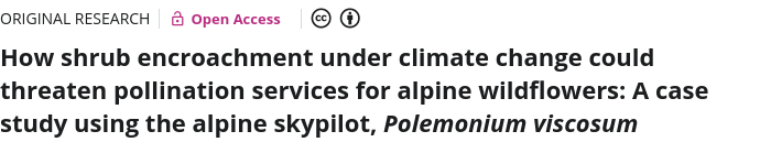Screenshot of the research paper How shrub encroachment under climate change could threaten pollination services for alpine wildflowers